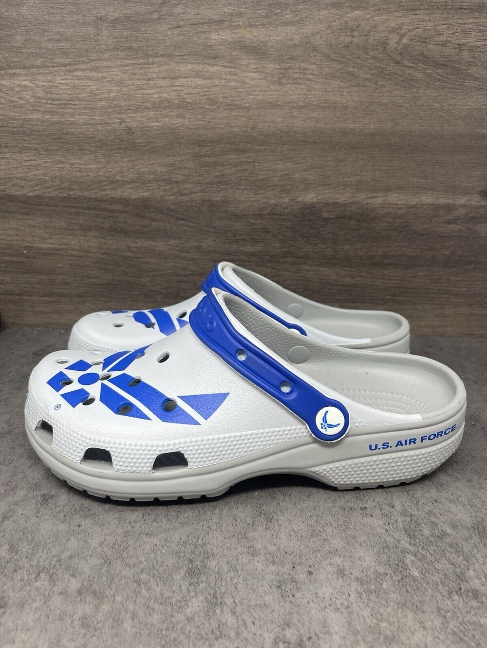 Crocs US Air Force Classic Clog Mens Size 9 Womens 11 White Blue Military USAF